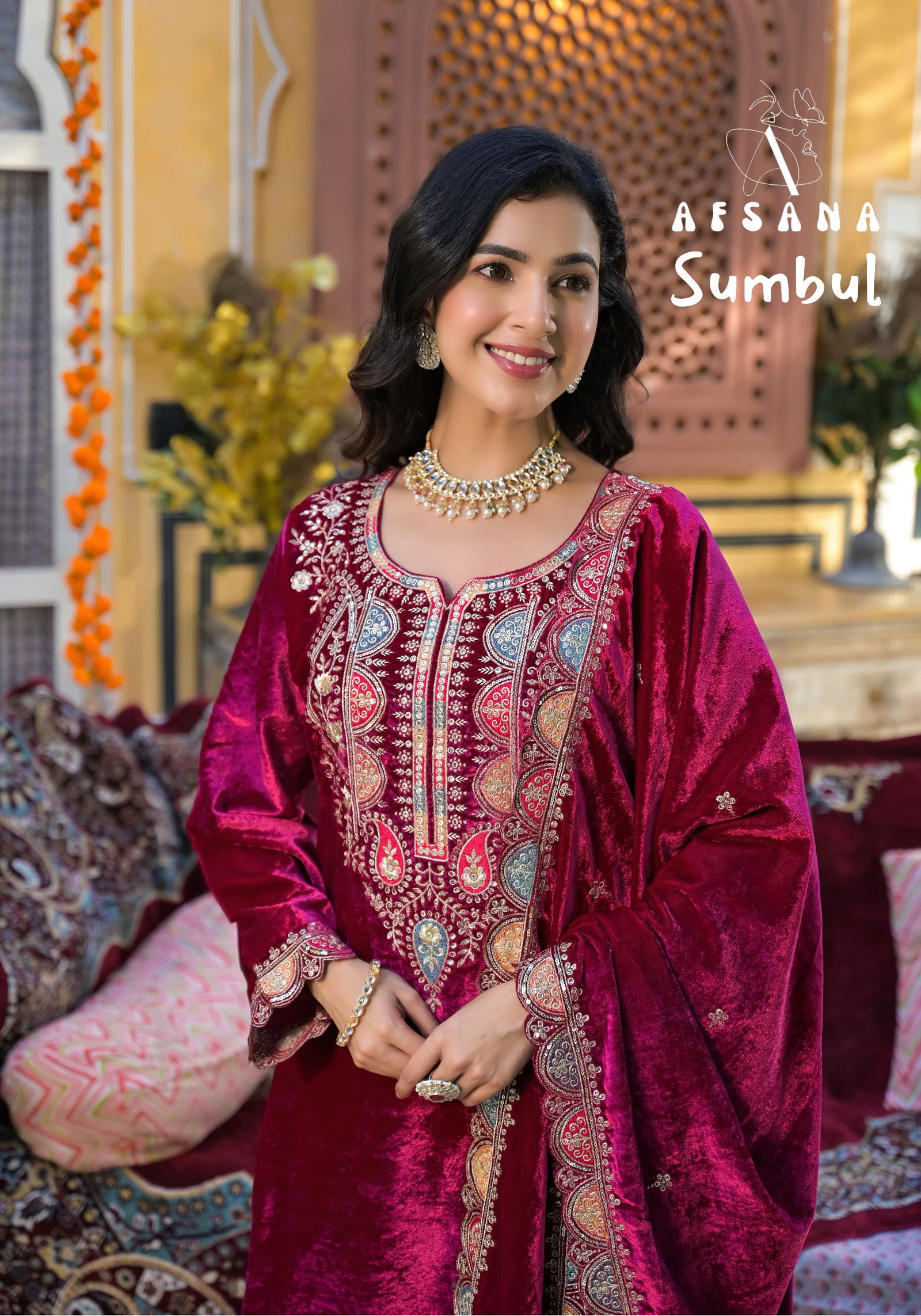 Sumbul By Afsana Embroidery Velvet Salwar Kameez Wholesale Shop In Surat